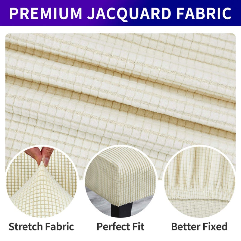 Howhic Stretch Chair Covers for Dining Room Set of 6, Removable Washable Dining Room Chair Covers, Dining Chair Slipcovers Seat Protector, Great for Home and Banquet Decoration (Ivory, 6 Pack) - Image 3